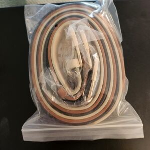 Jasgood 3 pk women's leather belts Black, Brown, Beige, fits 33"-37" waist NIP